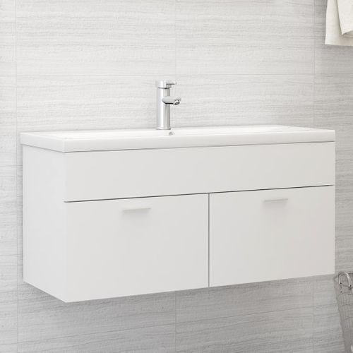 Meuble Vasque Avec Lavabo Intégré Blanc Aggloméré
