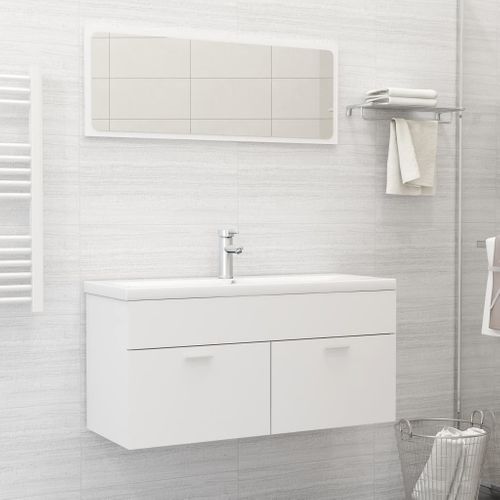 Meuble Vasque Avec Lavabo Intégré Blanc Aggloméré