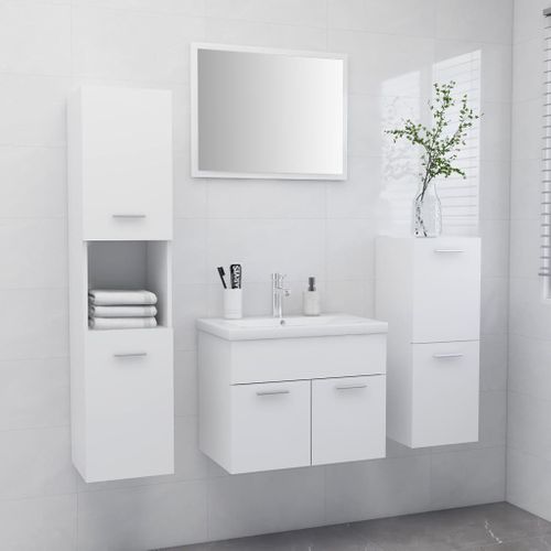 Ensemble De Meubles De Salle De Bain Blanc Aggloméré