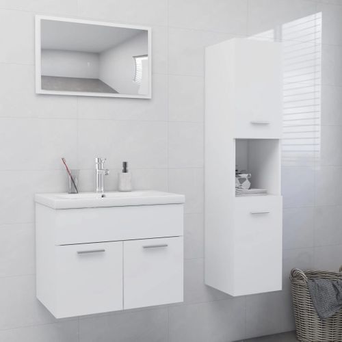 Ensemble De Meubles De Salle De Bain Blanc Aggloméré
