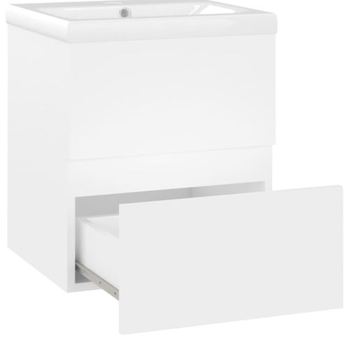 Meuble Vasque Avec Lavabo Intégré Blanc Aggloméré