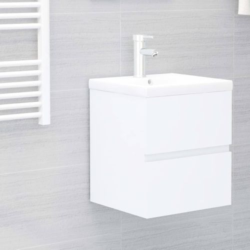 Meuble Vasque Avec Lavabo Intégré Blanc Aggloméré