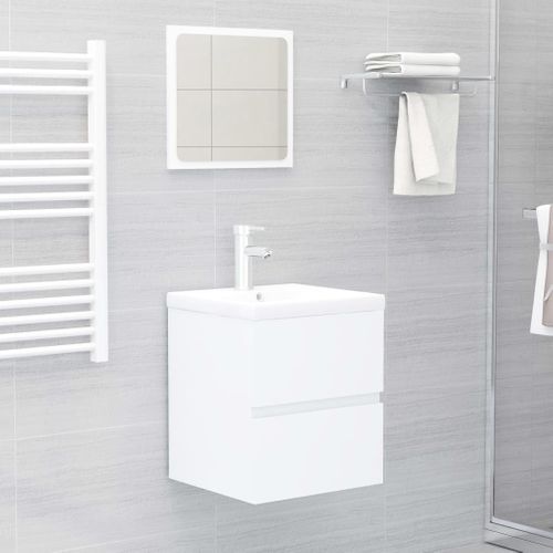 Meuble Vasque Avec Lavabo Intégré Blanc Aggloméré