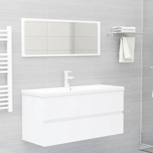 Meuble Vasque Avec Lavabo Intégré Blanc Aggloméré