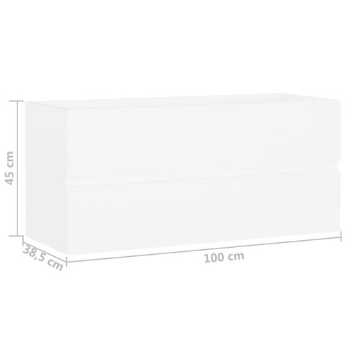 Meuble Vasque Avec Lavabo Intégré Blanc Aggloméré