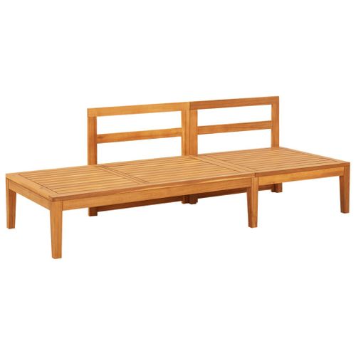 Banc De Jardin Avec Table Et Coussins Blanc Crème Teck Solide