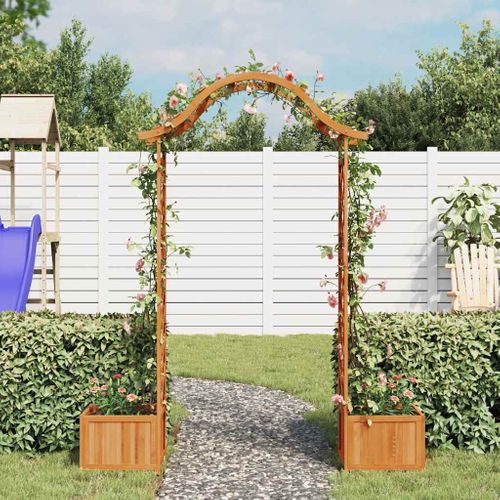 Pergola De Jardin Avec Jardinière 175x40x204 Cm Sapin Massif Finition Laquée