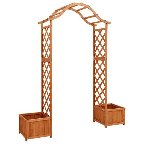 Pergola De Jardin Avec Jardinière 175x40x204 Cm Sapin Massif Finition Laquée