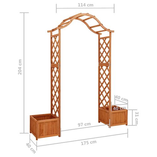 Pergola De Jardin Avec Jardinière 175x40x204 Cm Sapin Massif Finition Laquée