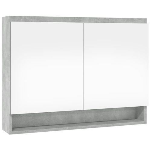 Armoire à Miroir De Salle De Bain 80x15x60 Cm Mdf Gris Béton