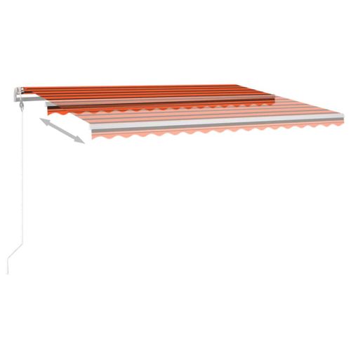 Auvent Automatique Capteur De Vent/led 450x300 Cm Orange Marron