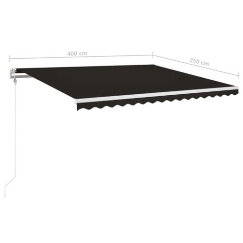Auvent Automatique Capteur De Vent Et LED 400x350 Cm Anthracite