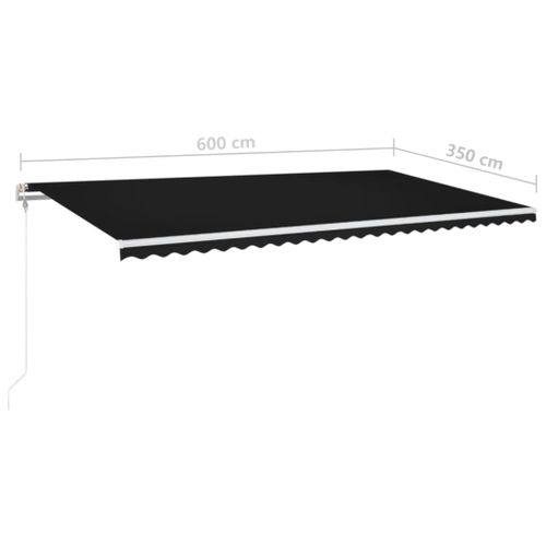 Auvent Automatique Capteur De Vent Et LED 600x350 Cm Anthracite
