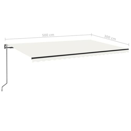 Auvent Automatique Avec Capteur De Vent Et LED 500x300 Cm Crème