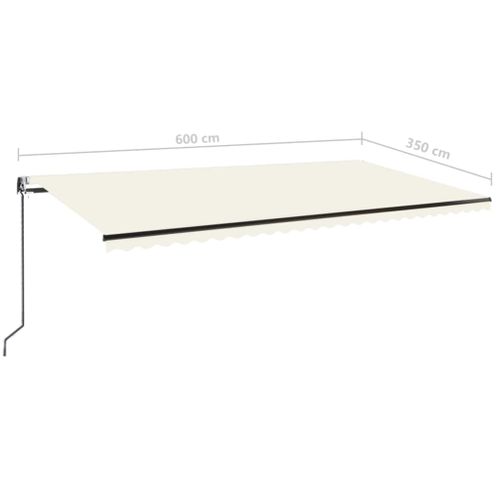 Auvent Rétractable Automatique 600x350 Cm Crème