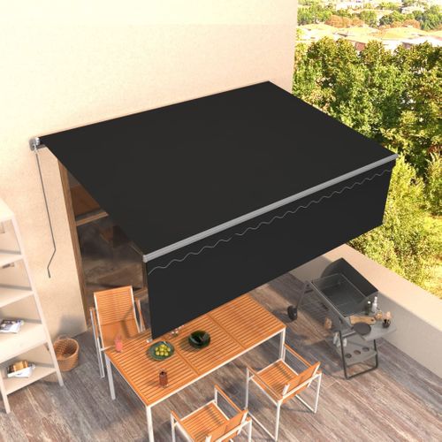 Auvent Manuel Rétractable Avec Store 4,5x3 M Anthracite