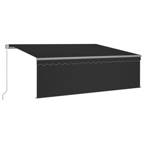 Auvent Manuel Rétractable Avec Store 4,5x3 M Anthracite
