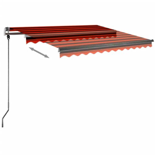 Auvent Manuel Rétractable Sur Pied 300x250 Cm Orange Et Marron