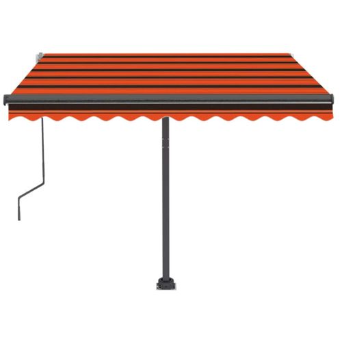 Auvent Manuel Rétractable Sur Pied 350x250 Cm Orange Et Marron