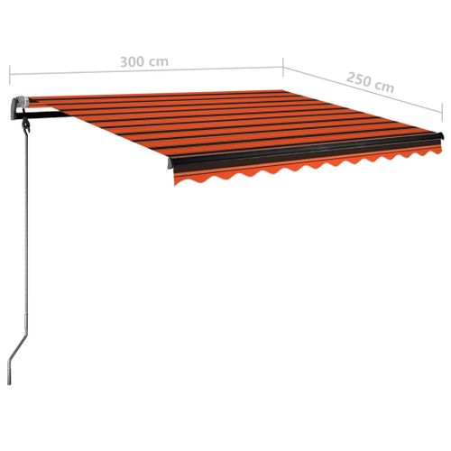 Auvent Manuel Rétractable Sur Pied 350x250 Cm Orange Et Marron