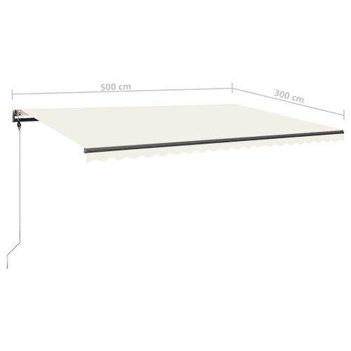 Auvent Manuel Rétractable Sur Pied 500x300 Cm Crème