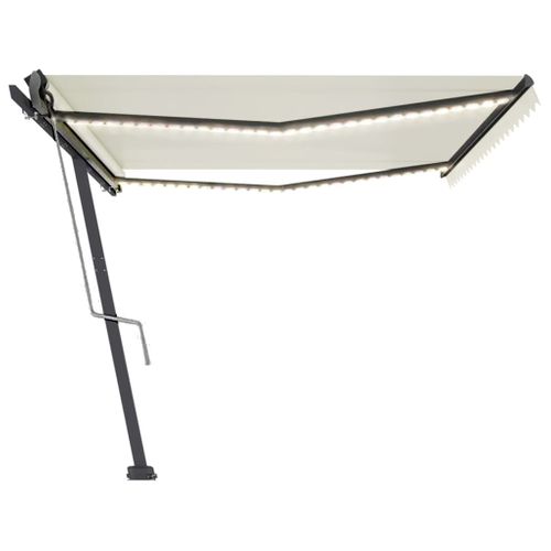 Auvent Automatique Avec Capteur De Vent Et LED 500x300 Cm Crème
