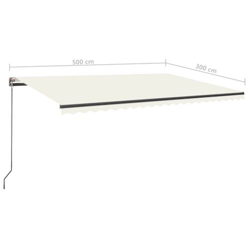 Auvent Automatique Avec Capteur De Vent Et LED 500x300 Cm Crème