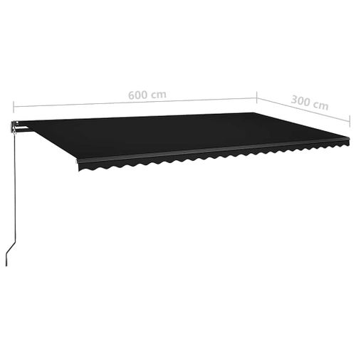 Auvent Automatique Sur Pied 600x300 Cm Anthracite