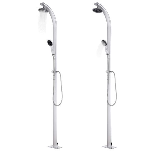 Douche De Jardin Avec Base Marron 220 Cm Aluminium