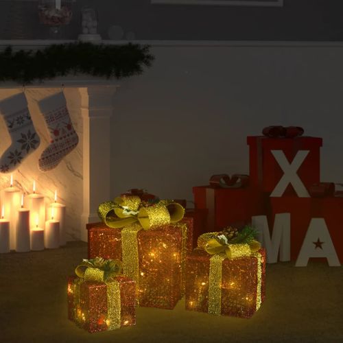 Boîtes-cadeaux De Noël Décoratives 3 PCs Extérieur Intérieur