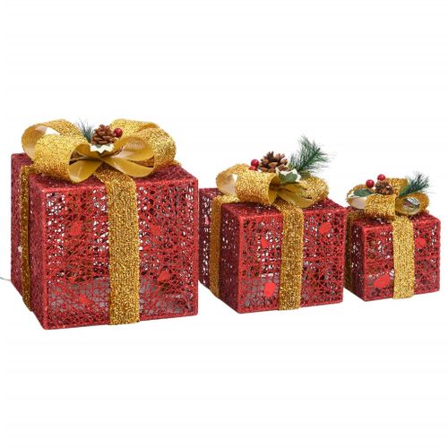 Boîtes-cadeaux De Noël Décoratives 3 PCs Extérieur Intérieur