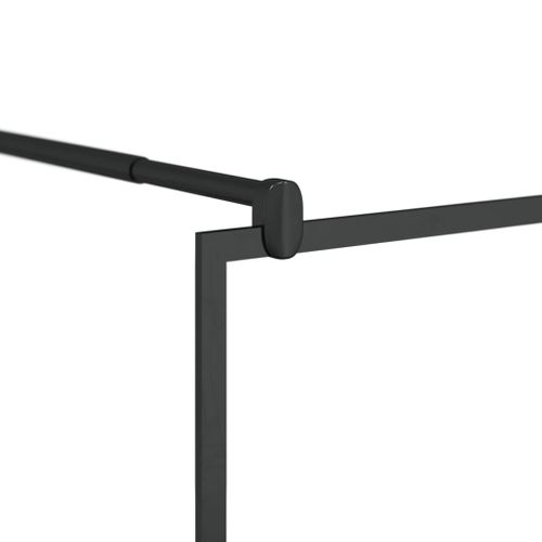 Paroi De Douche 100x195 Cm Verre Esg Transparent Cadre Alu Noir Barre Réglable