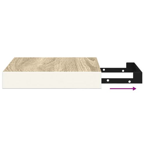 Étagère Murale Flottante Chêne Et Blanc 23x23,5x3,8 Cm Mdf