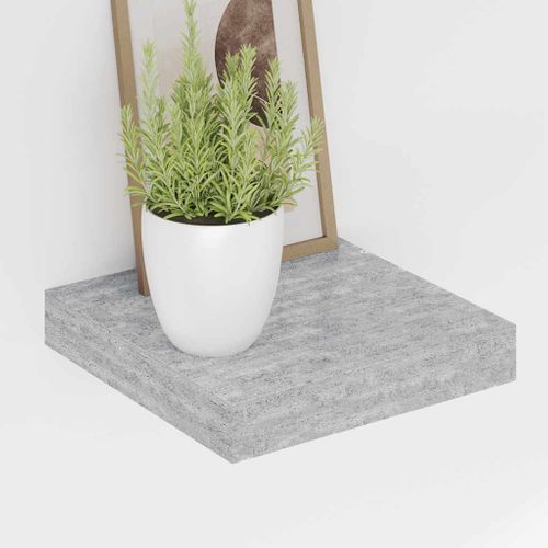 Étagère Murale Flottante Gris Béton 23x23,5x3,8 Cm Mdf