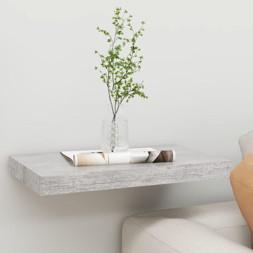 Étagère Murale Flottante Gris Béton 50x23x3,8 Cm Mdf