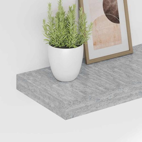 Étagères Murales Flottantes 2 Pièces Gris Béton 60x23,5x3,8 Cm Mdf