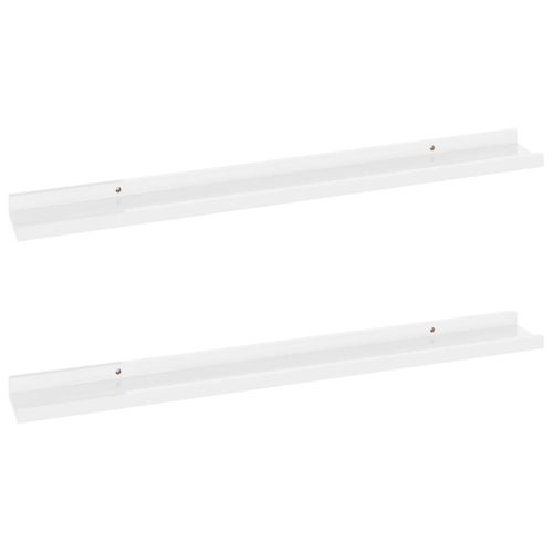 Étagères Murales 2 Pièces Blanc Brillant 80x9x3 Cm
