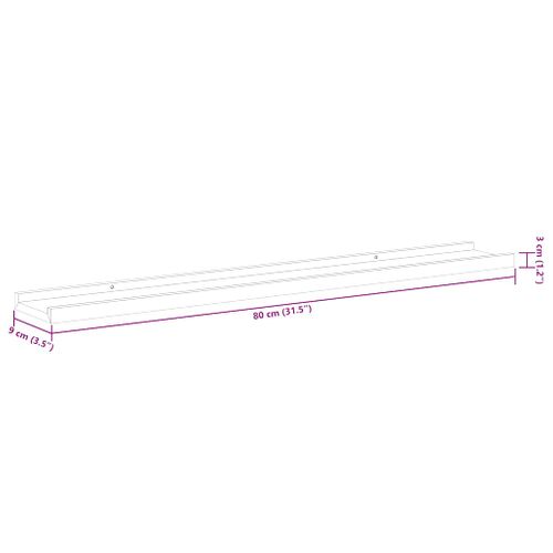 Étagères Murales 2 Pièces Blanc Brillant 80x9x3 Cm