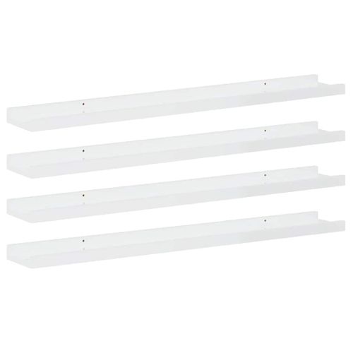 Étagères Murales 4 Pièces Blanc Brillant 80x9x3 Cm