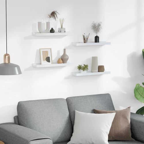 Étagères Murales 4 Pièces Blanc 40x9x3 Cm