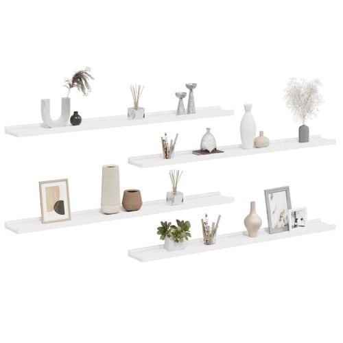Étagères Murales 4 Pièces Blanc 100x9x3 Cm