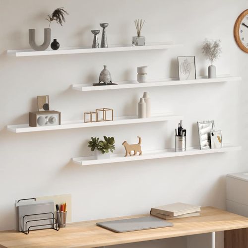 Étagères Murales 4 Pièces Blanc 100x9x3 Cm