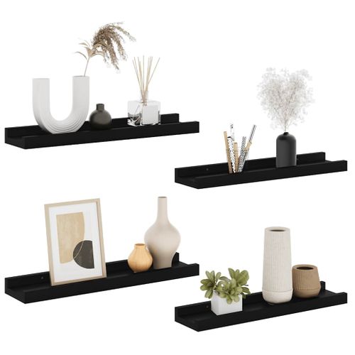 Étagères Murales 4 Pièces Noir 40x9x3 Cm