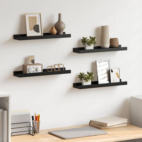 Étagères Murales 4 Pièces Noir 40x9x3 Cm
