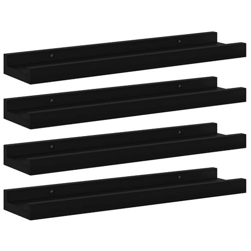 Étagères Murales 4 Pièces Noir 40x9x3 Cm
