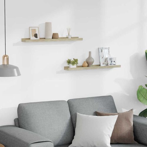 Étagères Murales 2 Pièces Chêne Sonoma 60x9x3 Cm