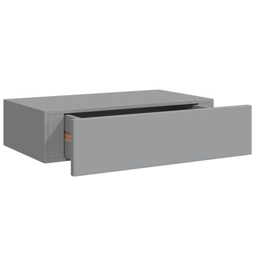 Étagère à Tiroir Murale Gris 40x23,5x10 Cm Mdf