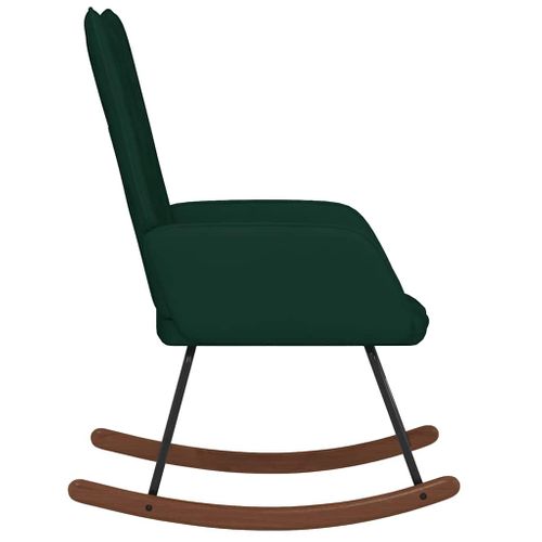 Chaise à Bascule Vert Foncé Velours