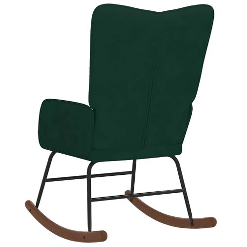 Chaise à Bascule Vert Foncé Velours