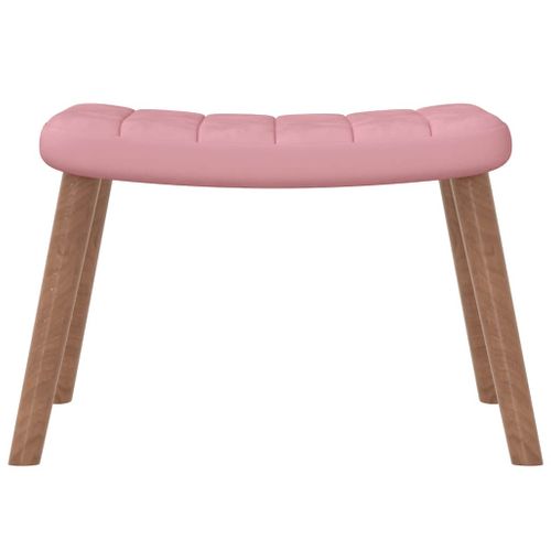 Chaise à Bascule Avec Repose-pied Rose Velours